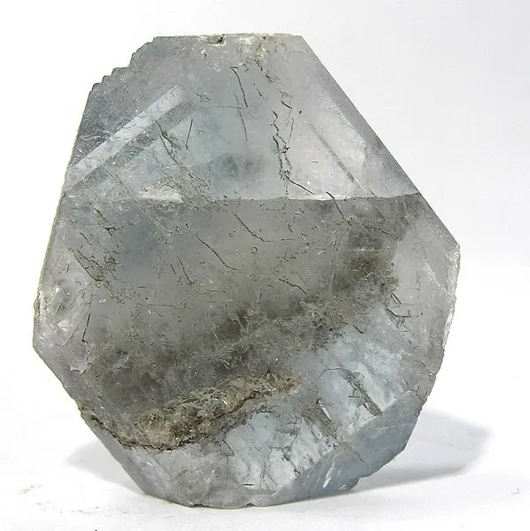 Photo: Robert M. Lavinsky, CC BY-SA 3.0 Celestine crystal, Woolmith (Scofield) Quarry, Monroe County