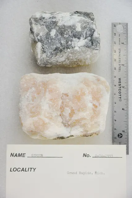 Photo: Pacific Museum of Earth from Canada, CC BY-SA 2.0 Gypsum, Grand Rapids