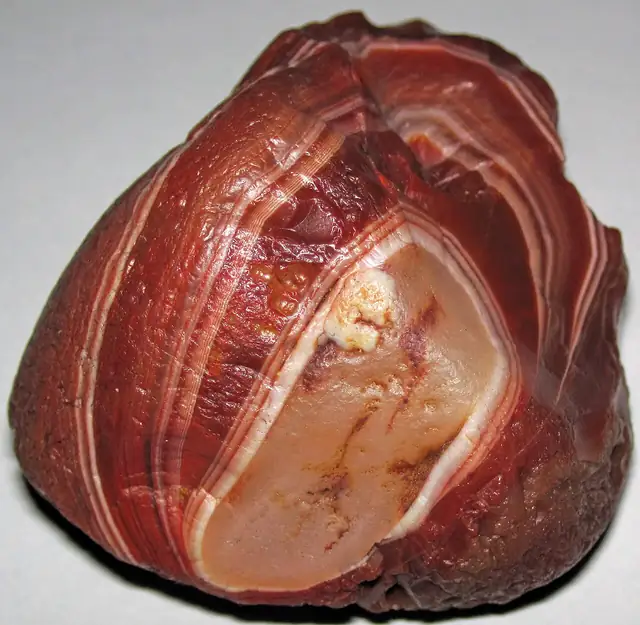 Lake Superior agate nodule with visible bands, lake floor off the Keweenaw Peninsula