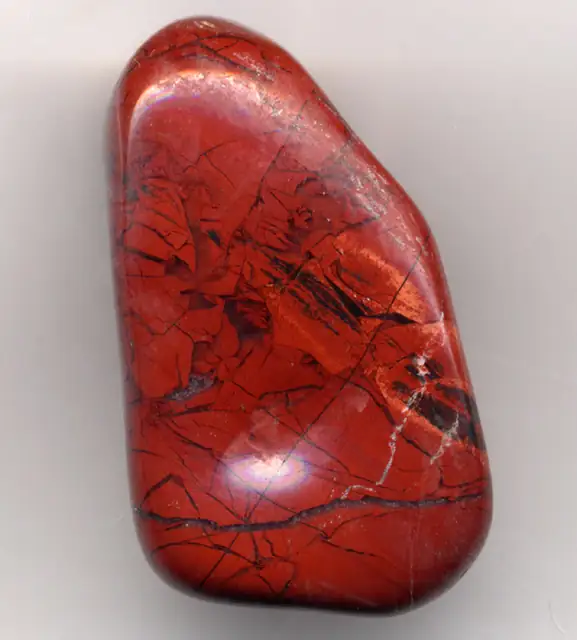 Tumble-polished jasper pebble (locality not given)