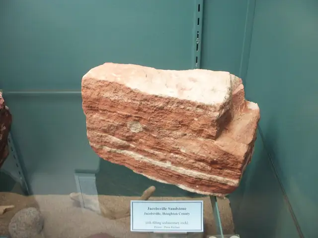 Jacobsville Sandstone, Jacobsville, museum display